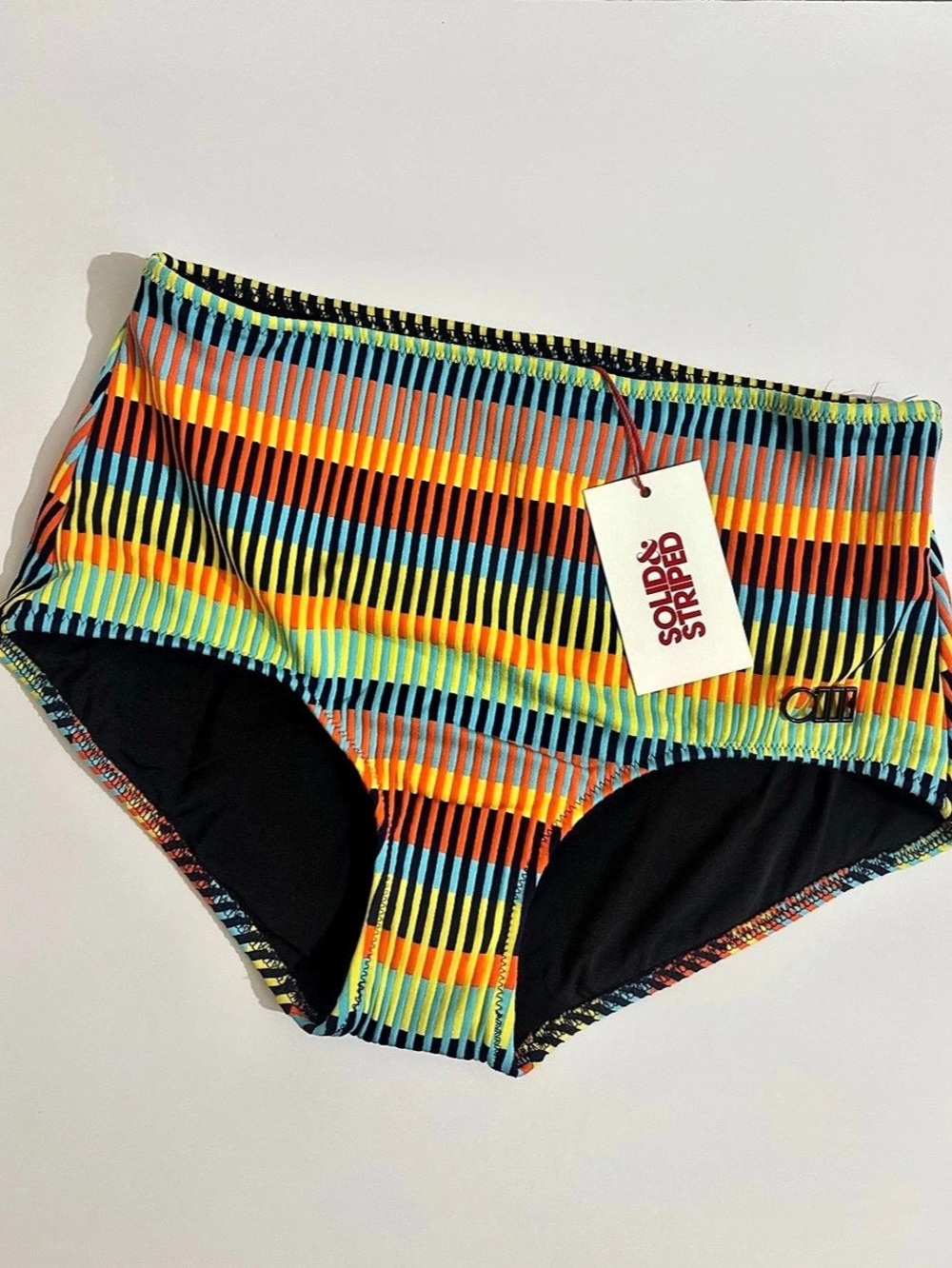 Solid & Striped Bikini Bottom in Multi Size Small NWT